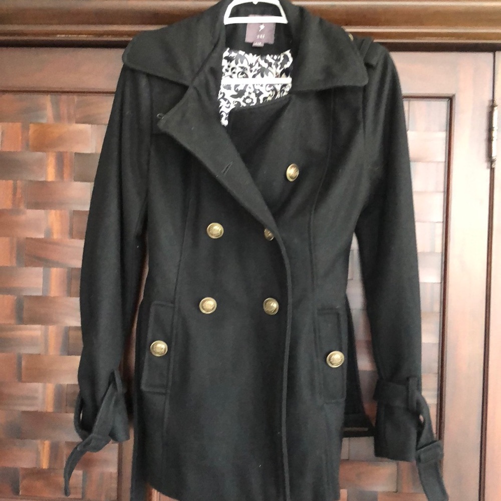 Black wool-like pea coat